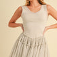 Love Drop Waist Dress: soft off-white sleeveless with ruffles and tiers