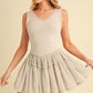 Love Drop Waist Dress: soft off-white sleeveless mini with ruffles