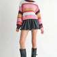 MOCK NECK STRIPED SWEATER - DAVERRI FASHIONS
