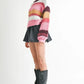 MOCK NECK STRIPED SWEATER - DAVERRI FASHIONS