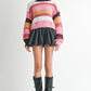 MOCK NECK STRIPED SWEATER - DAVERRI FASHIONS