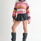MOCK NECK STRIPED SWEATER - DAVERRI FASHIONS