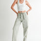 DISTRESSED WIDE LEG PANTS