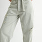 DISTRESSED WIDE LEG PANTS