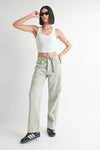 DISTRESSED WIDE LEG PANTS - DAVERRI FASHIONS