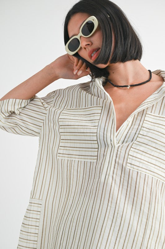 Loose Fit Striped Top Tops