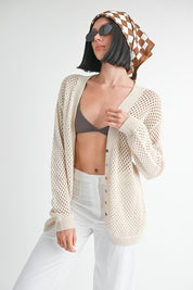 Emory Park Button Up Crochet Cardigan Tops