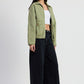 LONG SLEEVE COLLARED DENIM JACKET