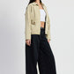 LONG SLEEVE COLLARED DENIM JACKET