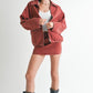 LONG SLEEVE COLLARED DENIM JACKET