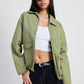 LONG SLEEVE COLLARED DENIM JACKET