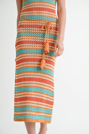 SCOOP NECK CROCHET MAXI DRESS