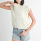 SLEEVELESS SWEATER TOP OFF WHITE