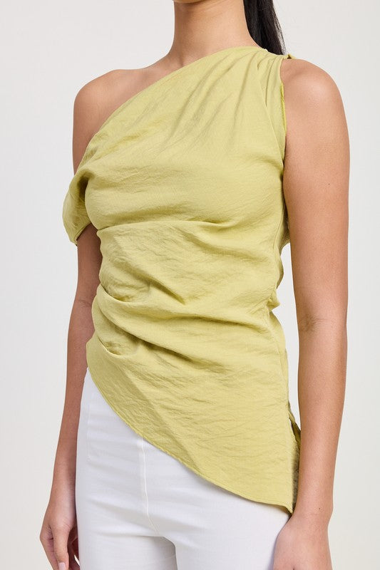 ASYMMETRICAL SHOULDER TUNIC TOP