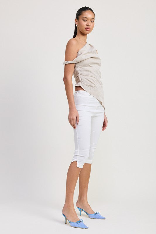 ASYMMETRICAL SHOULDER TUNIC TOP