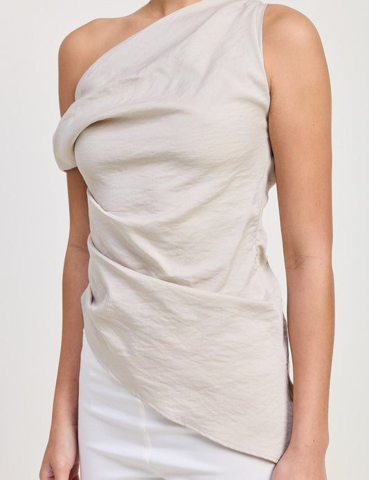 ASYMMETRICAL SHOULDER TUNIC TOP