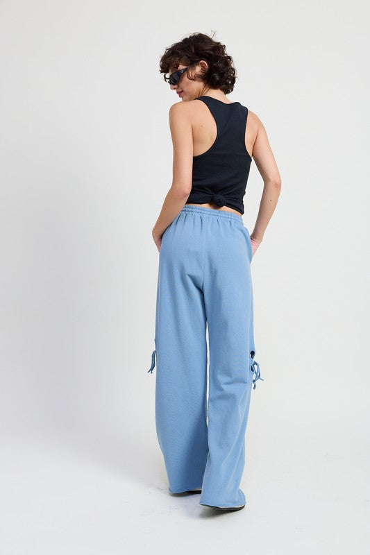 French Terry Pants with Cutout Detail Lounge Pants