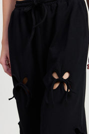 French Terry Pants with Cutout Detail Lounge Pants