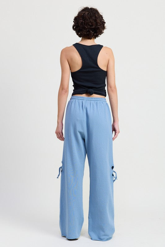 French Terry Pants with Cutout Detail Lounge Pants