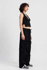 French Terry Pants with Cutout Detail Lounge Pants