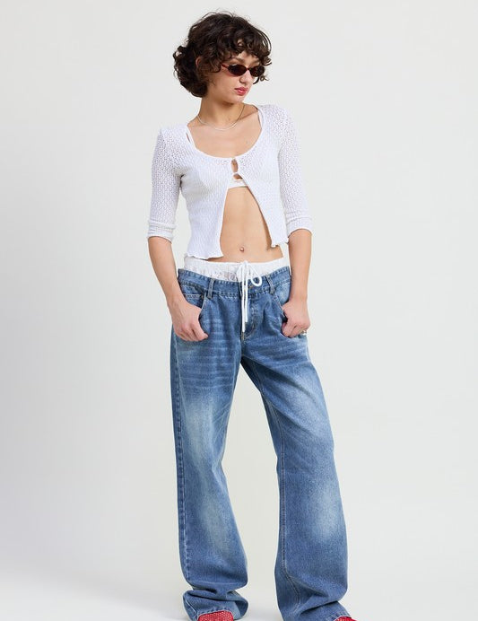 LOW RISE DENIM JEAN DENIM