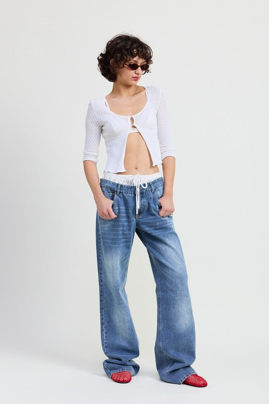 LOW RISE DENIM JEAN DENIM