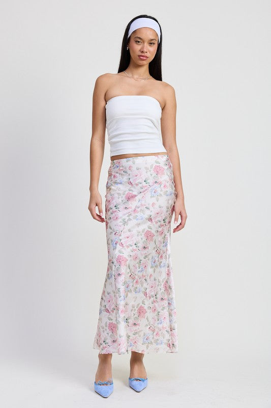 BIAS FLORAL MAXI SKIRT Maxi Skirts