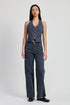 FOLDED FITTED DENIM PANTS VINTAGE BLUE