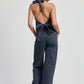 FOLDED FITTED DENIM PANTS