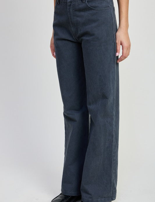 FOLDED FITTED DENIM PANTS | Daverri Fashions