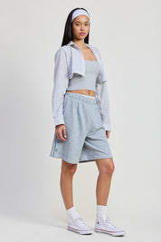 LONG SLEEVE COLLARED BUTTON UP SHIRT | Daverri Fashions