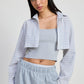 LONG SLEEVE COLLARED BUTTON UP SHIRT FLANNEL GREY COMBO