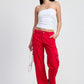 POCKET CARGO PANTS RED
