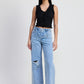 LAYERED STRAIGHT LEG DENIM PANT LT DENIM