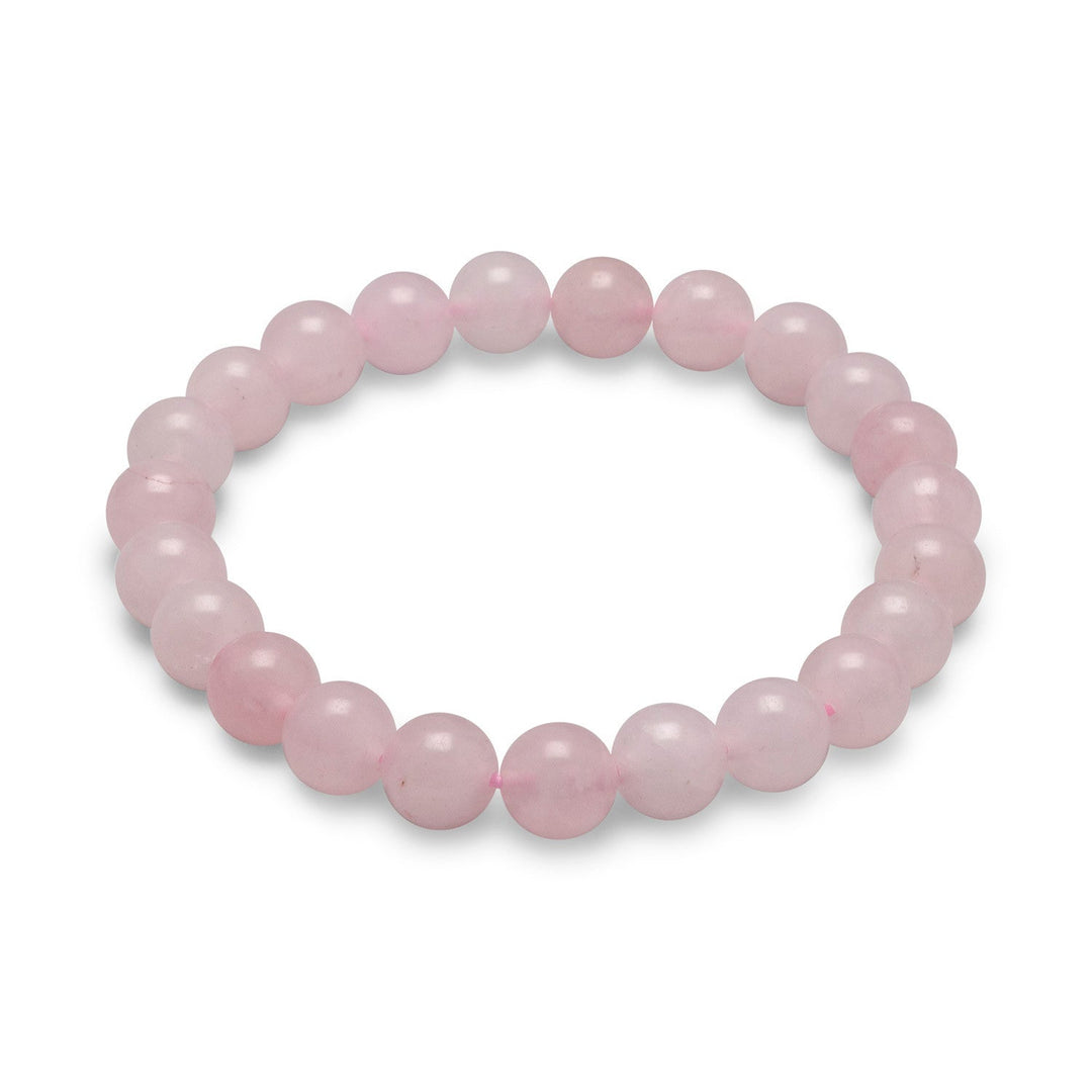 Rose Quartz Bead Stretch Bracelet Default Title Bracelets