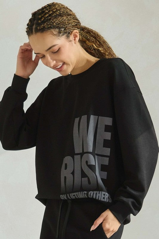 We Rise by Lifting Others Ultra Comfy Sweatshirt Plus Size | Sweatshirts Daverri Fashions