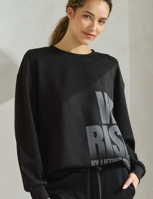 Black We Rise by Lifting Others Ultra Comfy Sweatshirt Plus Size | Sweatshirts Daverri Fashions