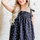 And The Why Daisy Polka Dot Print Ruffle Tank Top BLACK