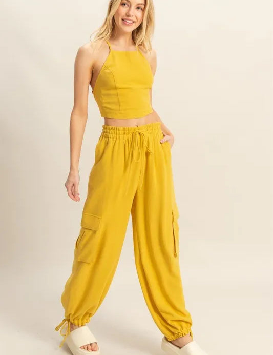 HYFVE Crop Top and Cargo Pants Set | Outfit Sets Daverri Fashions