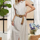 ADORA Striped Button Down Sleeveless Midi Dress Mid Dresses