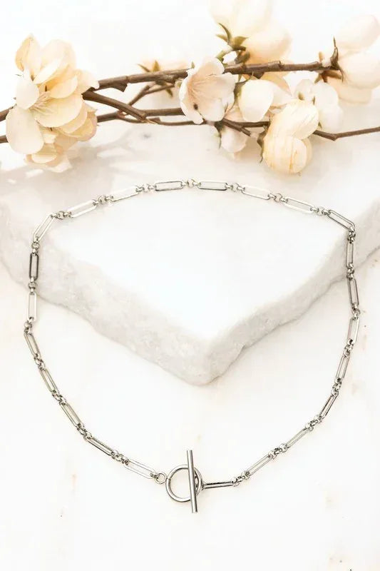 18K STAINLESS STEEL TOGGLE CHAIN NECKLACE - DAVERRI FASHIONS