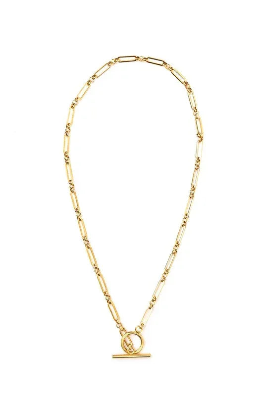 18K STAINLESS STEEL TOGGLE CHAIN NECKLACE - DAVERRI FASHIONS