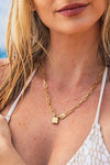 18K STAINLESS STEEL LOCK & CLIP CHAIN NECKLACE - DAVERRI FASHIONS
