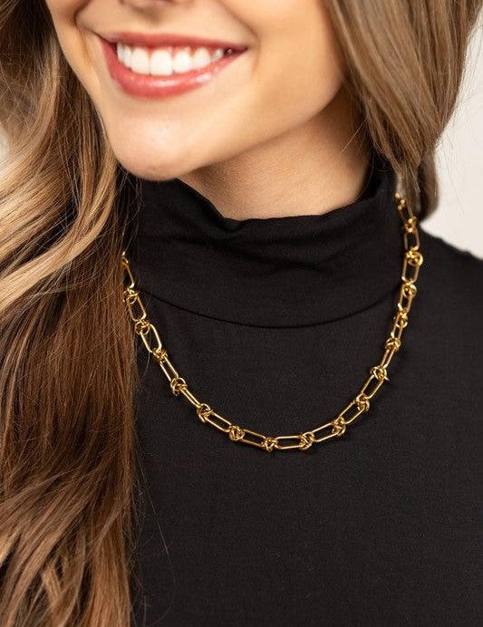 18K STAINLESS STEEL BARBED WIRE CHAIN NECKLACE | Daverri Fashions