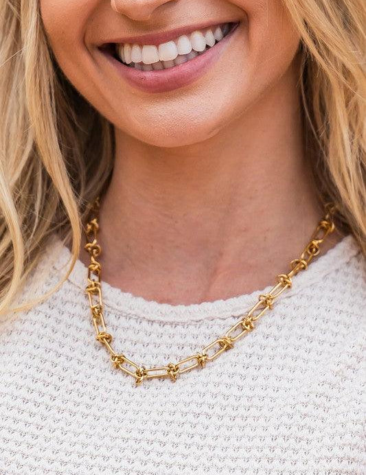 18K STAINLESS STEEL BARBED WIRE CHAIN NECKLACE | Daverri Fashions