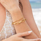 18K STAINLESS STEEL LAYERED PAPERCLIP BRACELET Gold OneSize