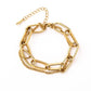 18K STAINLESS STEEL LAYERED PAPERCLIP BRACELET