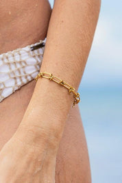 Gold OneSize 18K STAINLESS STEEL BARBED WIRE CHAIN BRACELET | Daverri Fashions