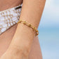 18K STAINLESS STEEL BARBED WIRE CHAIN BRACELET Gold OneSize