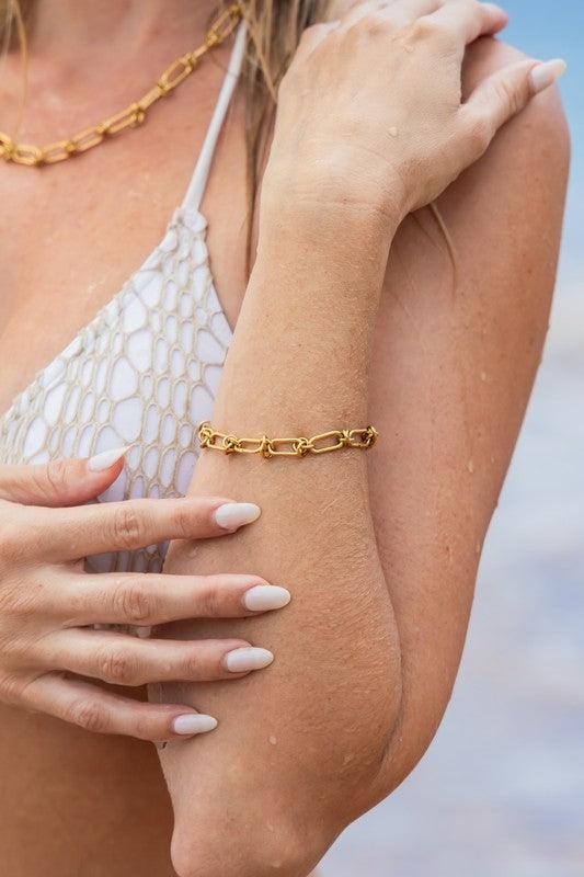 18K STAINLESS STEEL BARBED WIRE CHAIN BRACELET